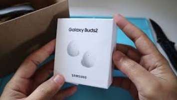 Unboxing Samsung Galaxy Buds2 white SM-R177 Bluetooth earbuds