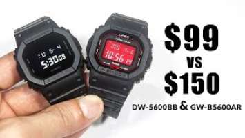 $99 VS $150 - CASIO G-SHOCK DW5600BB-1 VS GW-B5600AR-1