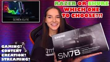 Best *streaming* mic SHURE SM7B Unboxing/Review vs RAZER Elite