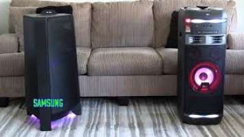Samsung mx-t70 vs LG ok75 in a copyrighted music battle #Samsunggiga #lgxboom