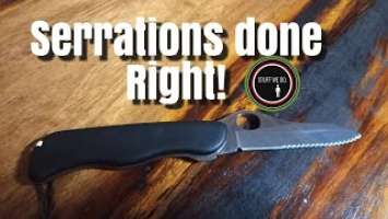 Victorinox Sentinel One Hand Serrated Lock Blade 111mm: Serrations done right!