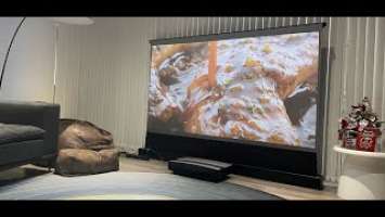 #XGIMI AURA unboxing and 120inch vividstorm s pro floor rising screen review!