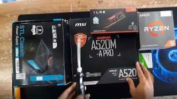 AMD Ryzen 5 5600G Msi A520M-A PRO Gaming PC Build