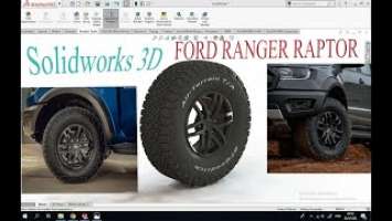 Ford Ranger Raptor Wheel + BFGoorich All-Terrain T/A KO2 tire (Solidworks 3D Overview)