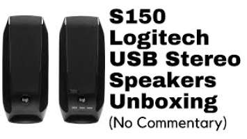 S150 Logitech USB Stereo Speakers Unboxing No Commentary