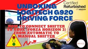 Unboxing Logitech G920 Driving Force Racing Wheel | How to connect the Logitech shifter to Xbox