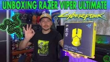 Razer Viper Ultimate Cyberpunk 2077 Edition Unboxing Wireless Gaming Mouse