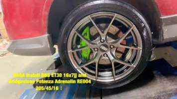 SAGA Install BBS ET38 16x7jj and Bridgestone Potenza Adrenalin RE004 205/45/16 ！