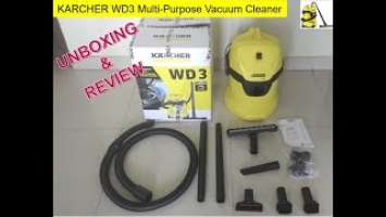 KARCHER WD3 / MV3 Multi-Purpose Vacuum Cleaner UnBoxing Demo and Review (in Hindi)