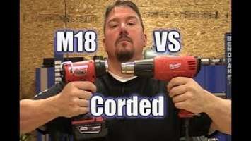 Milwaukee M18 Compact Heat Gun 2688-20 vs Corded Milwaukee 8975-6 400w Heat Gun