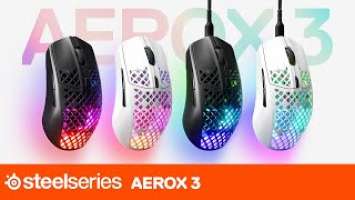 Aerox 3 2022 Edition, Ultra-Lightweight Gaming Mouse - Onyx & Snow | SteelSeries