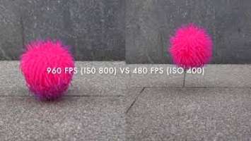 Sony RX100 VII slow motion comparison - 960, 480 and 240 fps