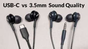 USB-C vs 3.5mm Sound test comparison Samsung AKG EO-IC100 vs EO-IG955 IEM earphones
