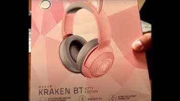 Razer KRAKEN Wireless  BT Kitty Edition Unboxing and Setup