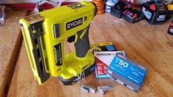 Ryobi One+ 18V Cordless 3/8" Crown T50 Stapler Review