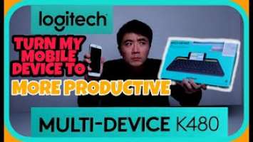 Logitech K480 Bluetooth Multi-Device Keyboard Windows Mac Computers Android iOS Tablets Smartphones