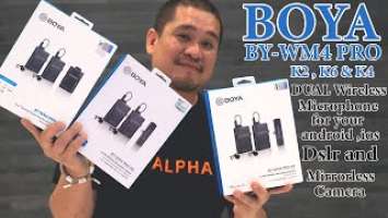 BOYA BY-WM4 K4 K2 & K6 WIRELESS MICROPHONE FOR YOUR ANDROID IOS AND PROFESSIONAL CAMERA // UNBOXING