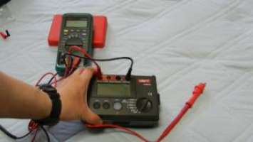 Como usar un Megometro, Uni-T ut501A, medición de aislamiento.