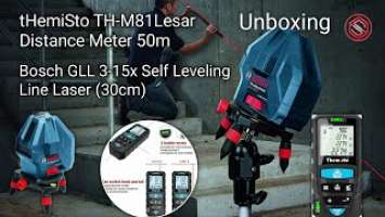 UNBOXING - Bosch GLL 3-15x (30cm) Self Leveling Laser / tHemiStO TH-M81 Laser Distance Meter (50M)