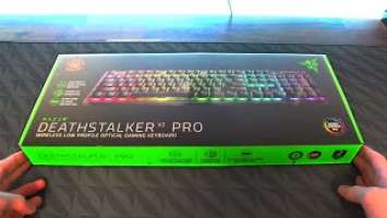 Razer Deathstalker V2 Pro Keyboard Unboxing / Sound Test (Low Profile Optical Gaming Keyboard)