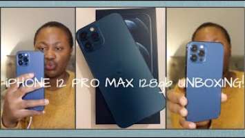 APPLE iPHONE 12 PRO MAX UNBOXING + SETUP | 128gb | PACIFIC BLUE