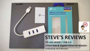 TP-Link UE330 Gigabit Ethernet & 3-Port Hub 2-in-1 USB3.0 Adapter Unboxing and Speed Test