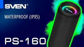 SVEN PS-160 waterproof portable speaker system (IPx5).