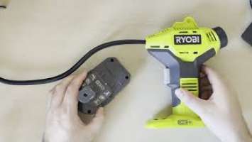Ryobi R18PI-0 18V ONE+ Tyre Pump and ONE+ Battery Unboxing and Review