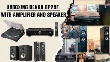 UNBOXING DENON DP29F WITH AMPLIFIER AND SPEAKER