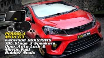 Perodua Myvi AV G3 | Auto Mirror | Kenwood DDX919WS | JBL Stage 3 Speakers | Door Seals Install