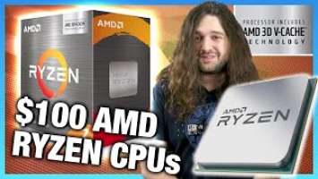 AMD Fights Back: New Ryzen CPUs from $100 to $450 (R7 5800X3D, R5 5500, R5 4500)