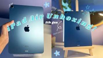 ⭐️ipad air 5 (blue) unboxingapple pencil & accessories ✏️