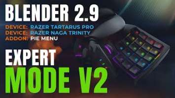 Работа в экспертном режиме с помощью Razer Tartarus Pro Razer Naga Trinity to Blender 2.9 V4