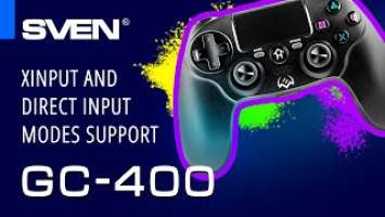 SVEN GC-400 is a wired game pad for PS-3/4 and Windows.
