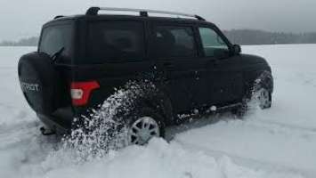 Отзыв на Резину Hankook Dynapro atm RF10 на уаз патриот 2019 модельного года езда по снегу