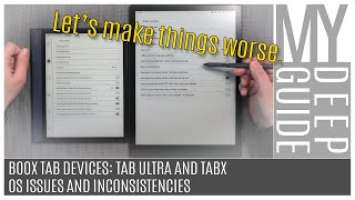 Boox Tab Devices: Tab Ultra and TabX, OS Issues and Inconsistencies