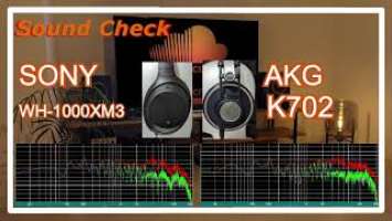SONY WH-1000XM3 vs AKG K702 [Headphones Sound Comparison ヘッドホン音比較]