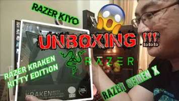 Unboxing Razer Kiyo, Razer Seiren X, Razer Kraken Kitty Edition.