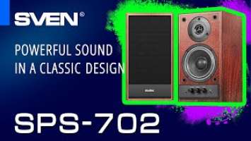 Speakers 2.0 SVEN SPS-702 with a rich sound and classic design.