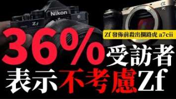 ￼大鑊！近四成人表示￼一定不考慮Nikon Zf ！中途殺出sony a7cii 你會點揀？￼