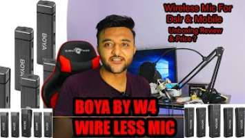 Boya by-w4 4-channel wireless mic || boya by w4 mic price || boya by w4 unboxing & review pakistan
