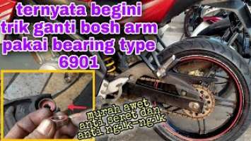 Cara ganti bosh arm vixion memakai bearing type 6901#swingarm
