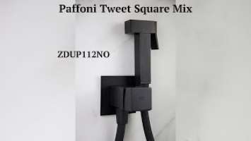 Гигиенический душ   Paffoni ZDUP 112 NO Tweet Square Mix со смесителем и шлангом   скрытого монтажа