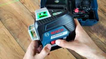 Unpacking / unboxing line laser Bosch GLL 3-80 CG PROFESSIONAL 0601063T00