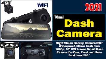 70mai Rearview Dash Cam Wide with Night Vision Rear Camera Review 2021