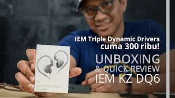 IEM Triple Dynamic Driver cuma 300 Ribu ! (Unboxing & Quick Review KZ DQ6) - English Sub