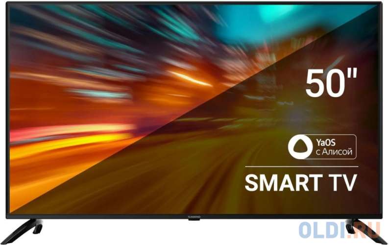 50&quot; Телевизор SunWind SUN-LED50XU400, 4K Ultra HD, черный, СМАРТ ТВ, Яндекс.ТВ