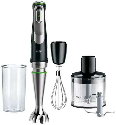 Блендер Braun MQ9135XI,  погружной,  черный/серебристый