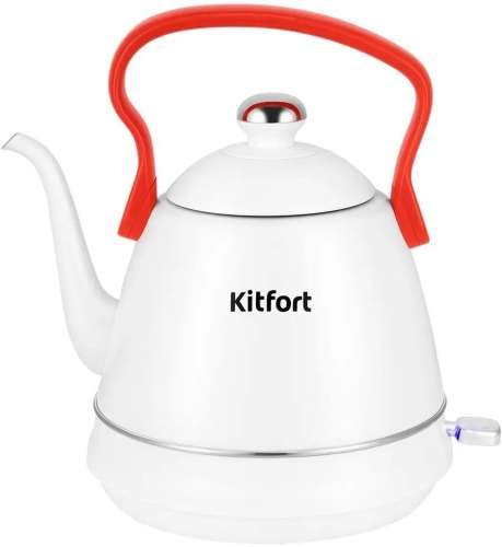 Чайник электрический KitFort КТ-6793, 1500Вт, белый и красный