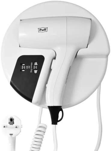 Фен PUFF 1202B, 1200Вт, белый и черный
